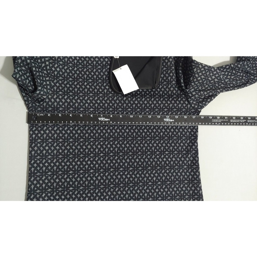 Max Studio Womens Geometric Size M  Print Keyhole Shift‎ Dress Blue Black NWT - Picture 9 of 11